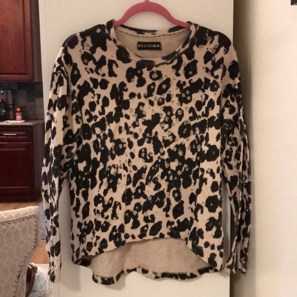 DISTRESSED SWEATER, Leopard print